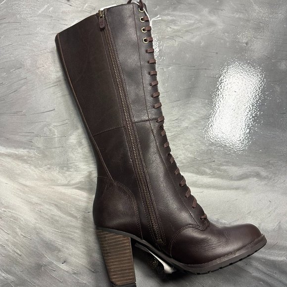 *SALE* Timberland EK Stratham Brown Leather Long Winter boots - Picture 2 of 3